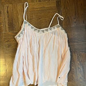American Eagle Outfitters Light Pink Camisole with Geometric Trim